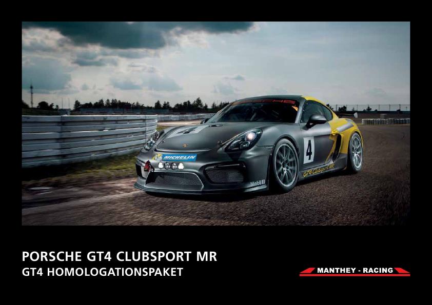 Рекламный буклет Porsche 981 GT4 Club Sport MR